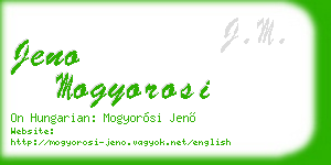 jeno mogyorosi business card